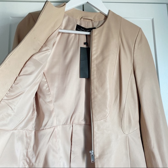 NWT Zara genuine leather peplum jacket - Picture 3 of 13